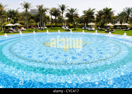 Swimming pool and gardens of the Emirates Palace Hotel, Abu Dhabi Stock Photo