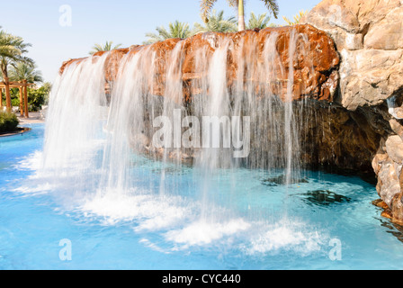 Waterfall in the swimming pool of the Emirates Palace Hotel, Abu Dhabi Stock Photo