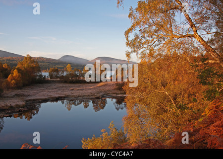 UK Scotland Highland Inverness-shire Loch Garry and autumn colour Stock Photo