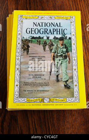 National Geographic magazine cover from January 1965 including cover article on Americans in Vietnam.  Editorial use only. Stock Photo