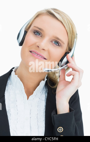 Woman in call centre Stock Photo