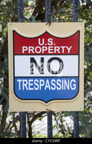 us property no trespassing sign florida usa Stock Photo