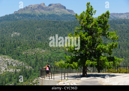 Sonora Pass, Sierra Nevada, California - Donnell Lake viewpoint. Stanislaus national forest and Dardanelles rock peak. Stock Photo