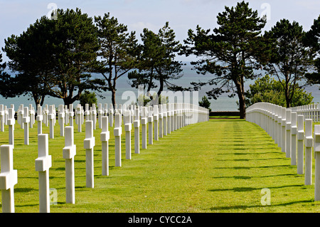 American cemetery near Omaha beach, Normandy, France. Stock Photo