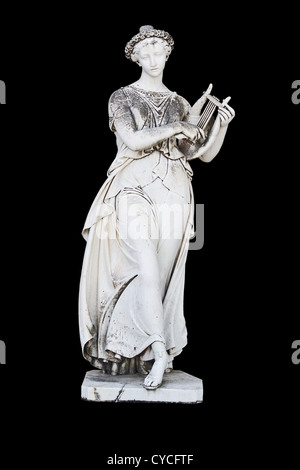 Ancient Statue showing a Greek mythical muse. The statue is located at the Achilleion palace at Corfu island, in Greece Stock Photo