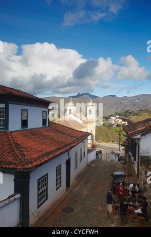 View of Our Lady of Merces de Baixo Church, Ouro Preto (UNESCO World Heritage Site), Minas Gerais, Brazil Stock Photo