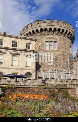 13th century Record Tower is only remaining part of original medieval Norman castle, now Garda museum in Dublin Ireland Eire Stock Photo