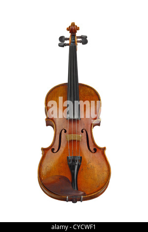 Old violin isolated on white Stock Photo