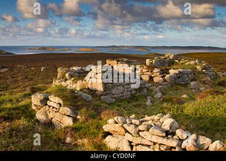 Chapel Down; St Martin's; Isles of Scilly; looking towards St Mary's and the Eastern Isles Stock Photo