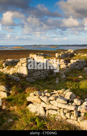 Chapel Down; St Martin's; Isles of Scilly; looking towards St Mary's and the Eastern Isles Stock Photo