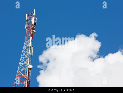 Top of a cellular antenna tower , Finland Stock Photo
