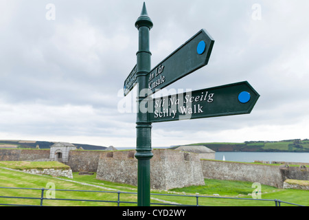 Direction signs at Charlesfort in Summercove, Kinsale, County Cork, Ireland Stock Photo