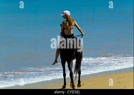 Riding Horses, Nosy Be, Madagascar Stock Photo