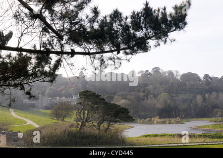 Caerhays Castle with magnificent grounds on a spring day. Cornwall in Spring, 2012 Stock Photo