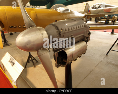 Aircraft engines in the Prague Aviation Museum Stock Photo
