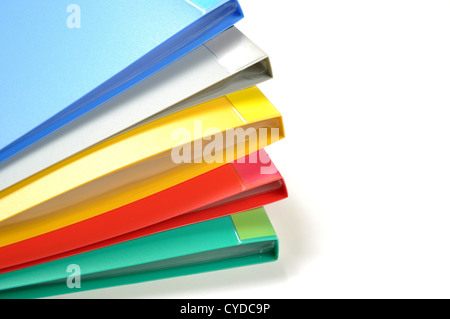 Color file folders isolated Stock Photo
