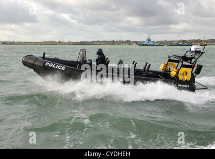 Police rigid inflatable boat or RIB on the Thames River in London Stock ...