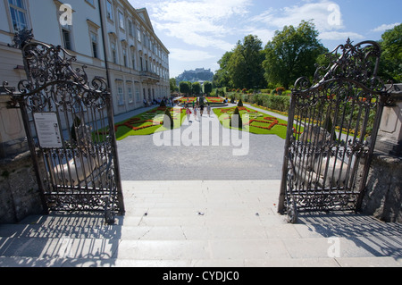 A part of the Mirabell gardens in Salzburg. A scene from the hollywood movie 'The Sound of Music' was shot here. Stock Photo