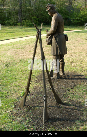 Statue of freed slave in 1st Alabama Colored Regiment at Union Army's Contraband Camp in Corinth Missippi, 1863. Digital photograph Stock Photo