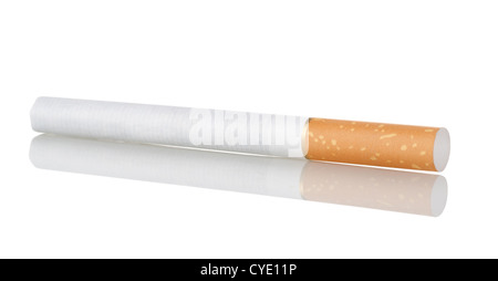 Cigarette isolated on white background. Clipping Path Stock Photo