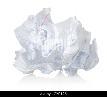 Crumpled paper sheet isolated on black background. Rectangle shape with ...