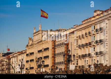 Spain, Cantabria Region, Cantabria Province, Santander, waterfront buildings Stock Photo