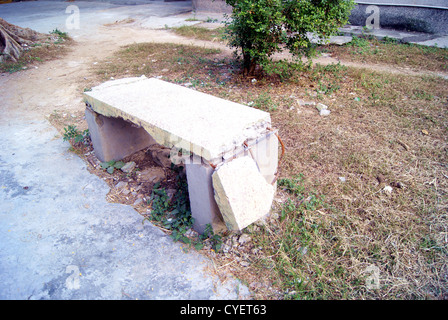 Fracture of the cement stool Stock Photo