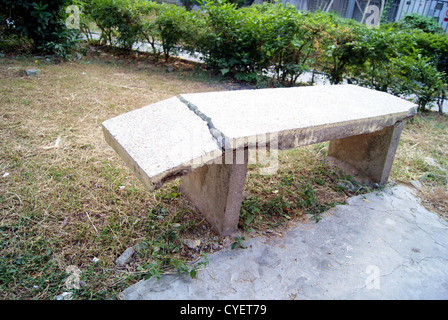 Fracture of the cement stool Stock Photo