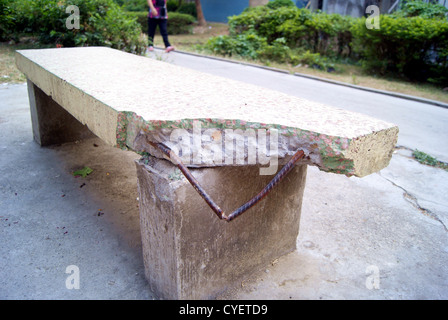 Fracture of the cement stool Stock Photo