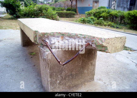 Fracture of the cement stool Stock Photo