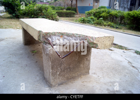 Fracture of the cement stool Stock Photo