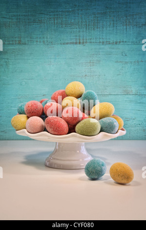 color easter eggs with tulips Stock Photo - Alamy