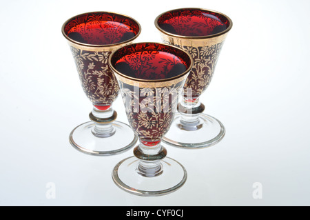 Alcoholic liquor in the glass from Murano Stock Photo