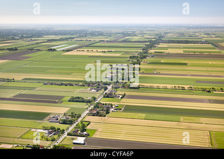 The Netherlands, Midden Beemster, Aerial Beemster Polder. UNESCO World heritage Site. Stock Photo