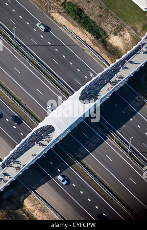 The Netherlands, Venlo, FLORIADE, the World Horticultural Expo 2012, once every 10 years. Aerial. Gangway over A73 highway. Stock Photo