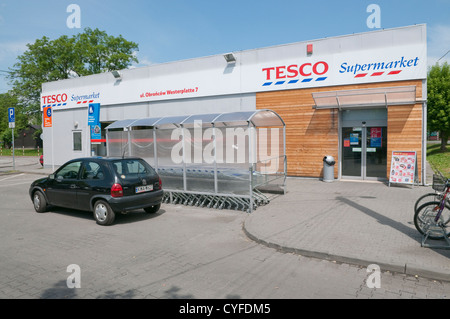 Tesco Metro supermarket in Wadowice, Poland. Stock Photo