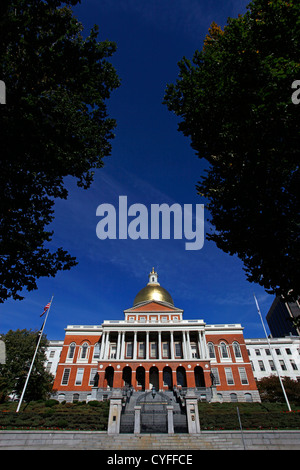 Massachusetts State House with gold dome, Boston, Massachusetts, America Stock Photo