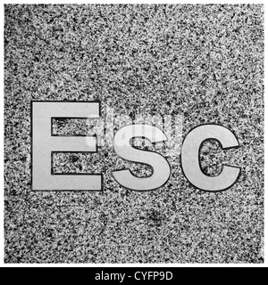 keyboard symbols on the pavement in front of the uinversity library Berlin: Esc Escape Stock Photo