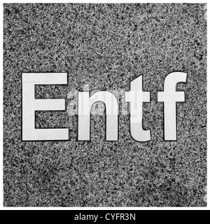 keyboard symbols on the pavement in front of the uinversity library Berlin: Entf, delete Stock Photo