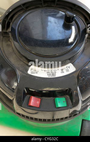 On off and high low power switches on top of vacuum cleaner Stock Photo