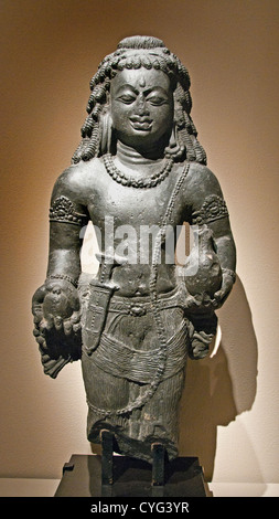 Standing Male Deity  Shiva ? Gupta 6th century India Bihar Stone 76 cm Stock Photo
