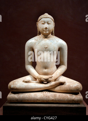 Jain Svetambara Tirthankara in Meditation Solanki 11th century India Gujarat or Rajasthan Marble 99 cm Stock Photo