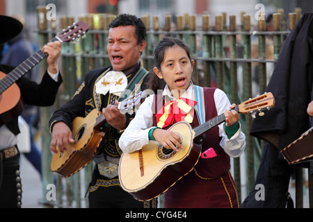 Mariachi Band singers, Puerta Sol Square Plaza, Central Madrid, Spain Stock Photo