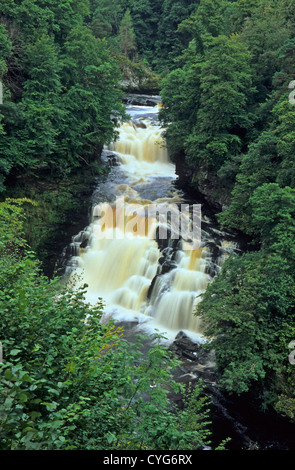 Corra Linn waterfall , Clyde valley ,Scotland Stock Photo