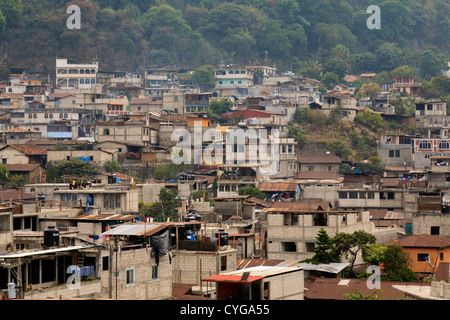 Slum houses in San Pedro La Laguna, Lake Atitlan, Guatemala Stock Photo