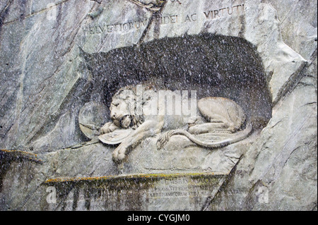 Lion monument at Gletschergarten, Luzern Swizterland Stock Photo