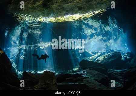 Cenote Kukulkan, Tulum (Playa del Carmen), Yucatan, Mexico Stock Photo