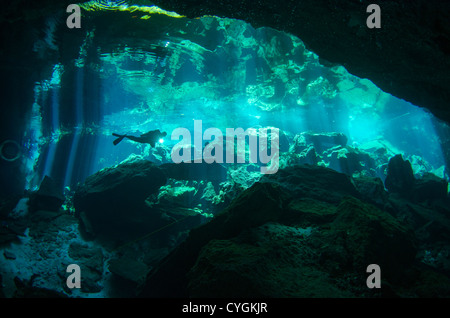 Cenote Kukulkan, Tulum (Playa del Carmen), Yucatan, Mexico Stock Photo