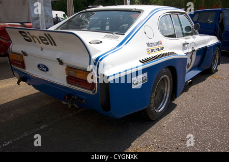 The back of a Ford Cologne Capri historic racing car. Stock Photo