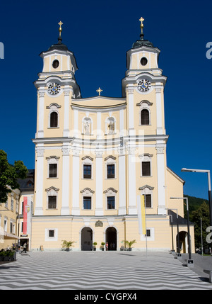 The exterior of the collegiate church in the city of mondsee in Austria. The wedding scenes from the hollywood movie 'The Sound Stock Photo
